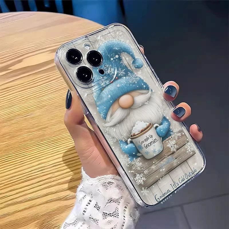 iPhone Christmas Winter Snow Gnome Clear Phone Case