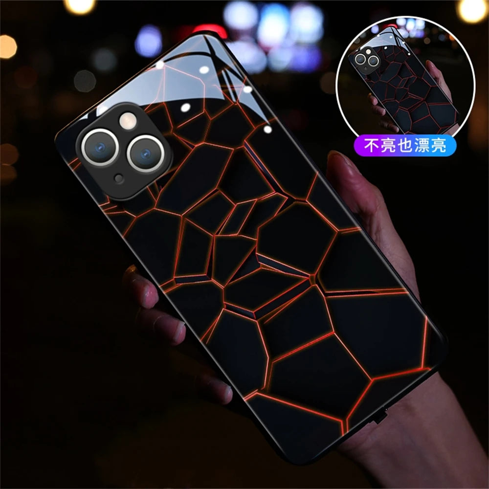 iPhone Voice-activated Luminous Phone Case LED Light Up Protective Back Cover