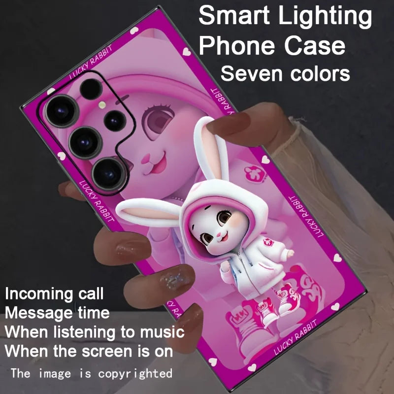 iPhone Neon City Cat Ear Girl LED Cases Cover