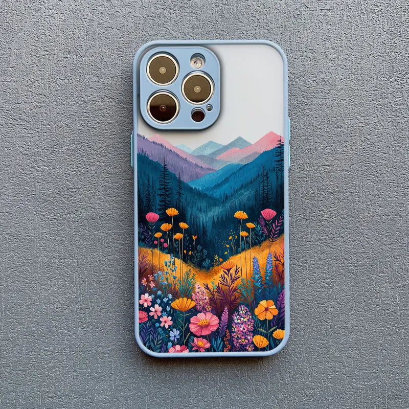 iPhone Mountain Forest Village Shockproof Back Covers