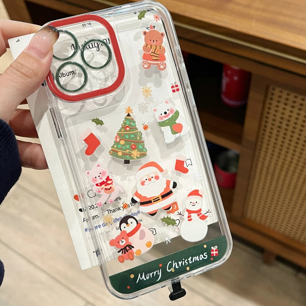 iPhone Light Up Flash Christmas Snowman Santa Claus Phone Case