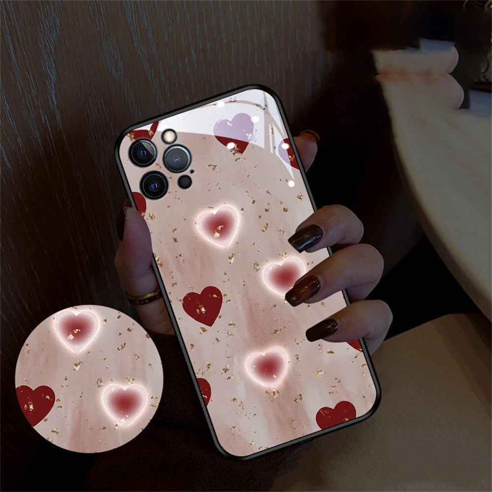 Samsung Cute Love Heart LED Case