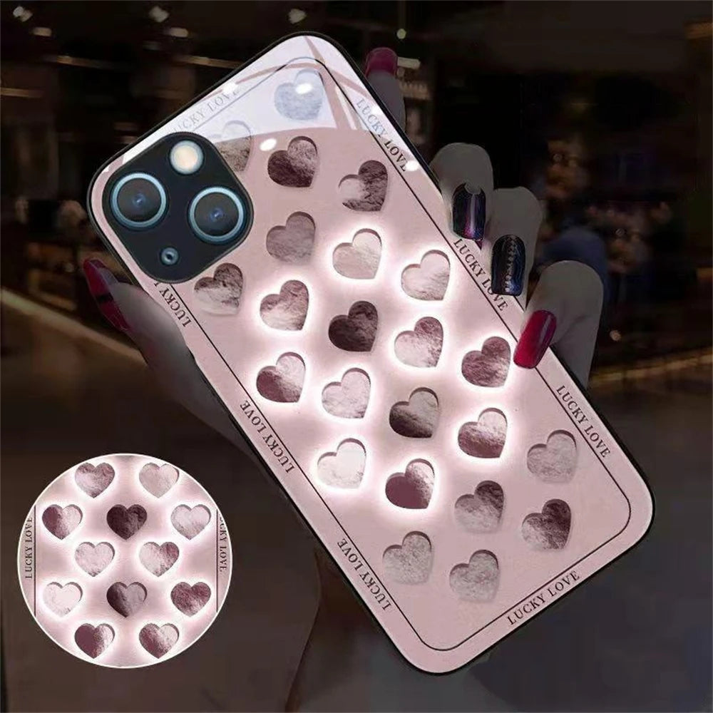 Samsung Cute Love Heart LED Case