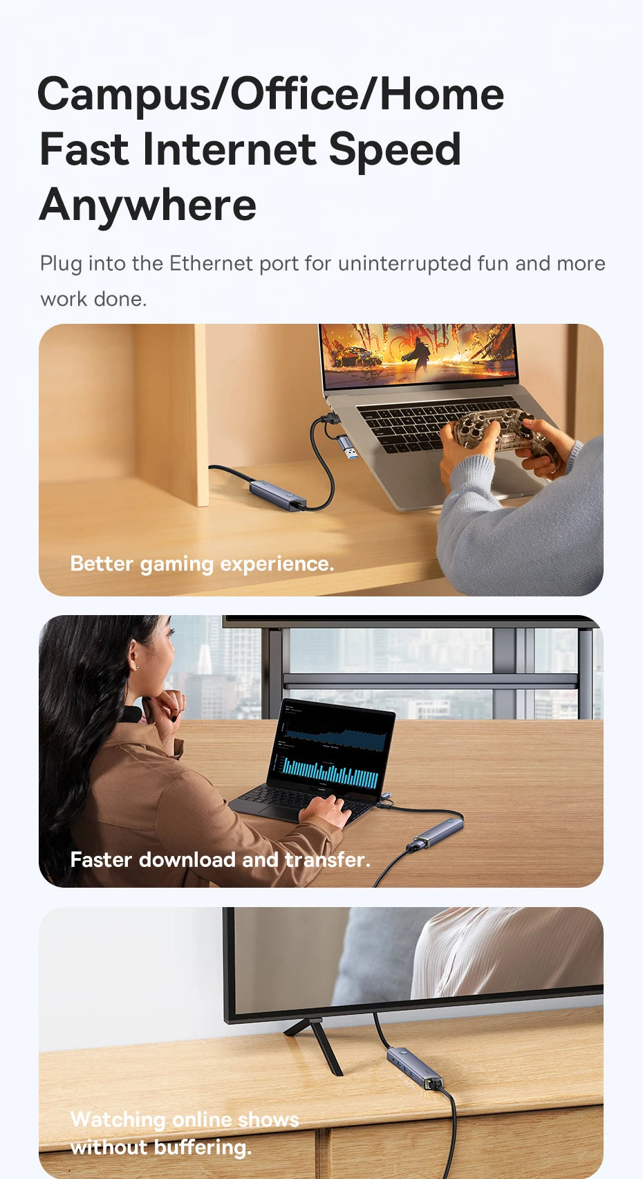 Baseus USB Hub Type-C USB-A Adapter