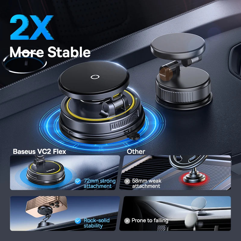 Baseus Wireless Charger Vacuum Magnetic Car Phone Holder
