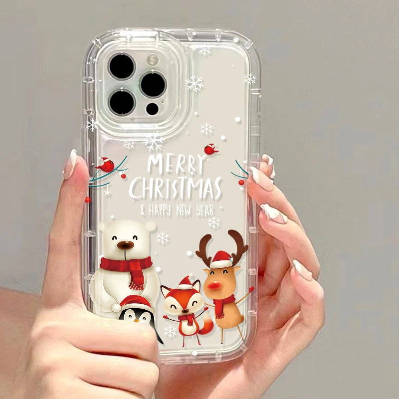 iPhone Soft TPU Transparent Christmas Covers