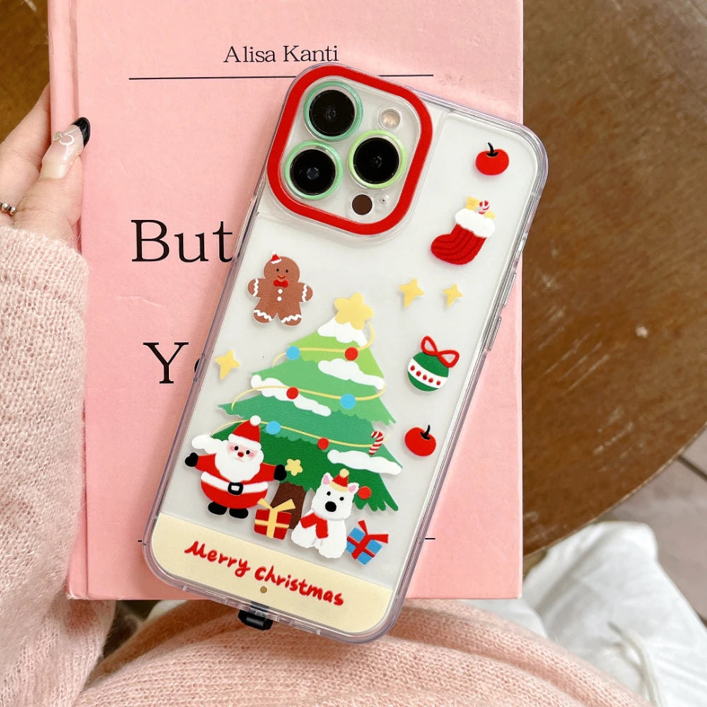 iPhone Light Up Flash Christmas Snowman Santa Claus Phone Case