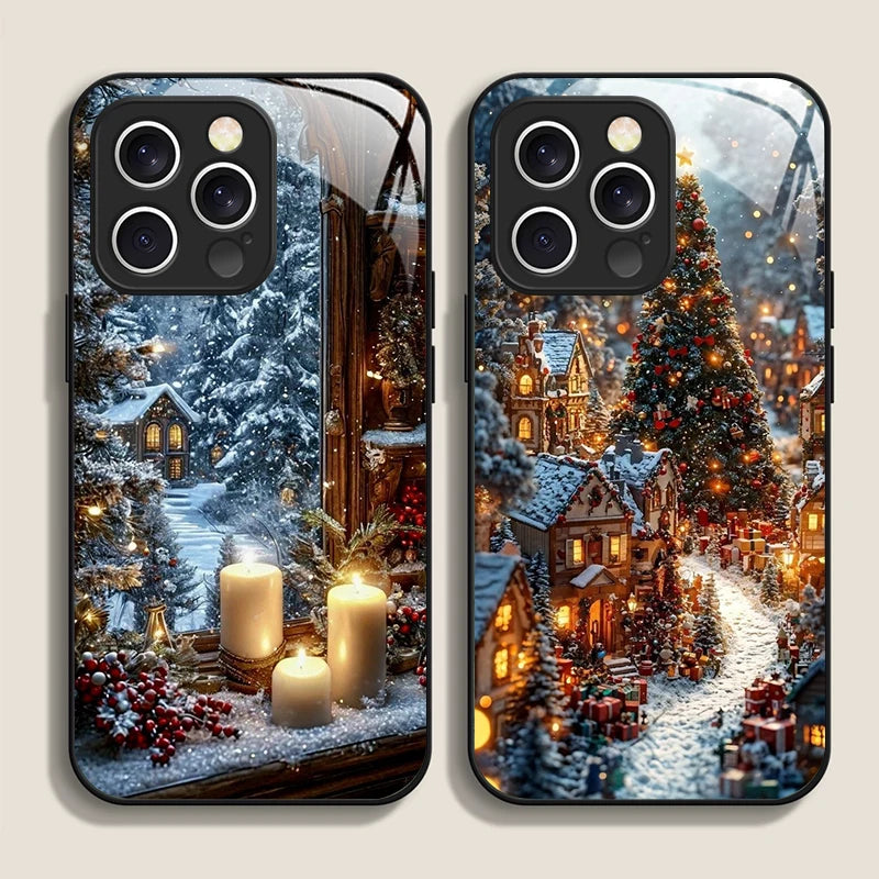 iPhone Snowy Town Scenery Creative Phone Case
