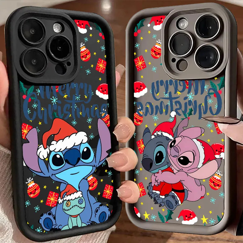 iPhone Cute Stitchs Christmas Soft Silicone Case