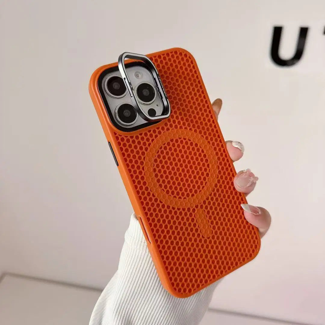 iPhone Honeycomb Grid Mesh Cooling Magsafe Wireless Charging Cover