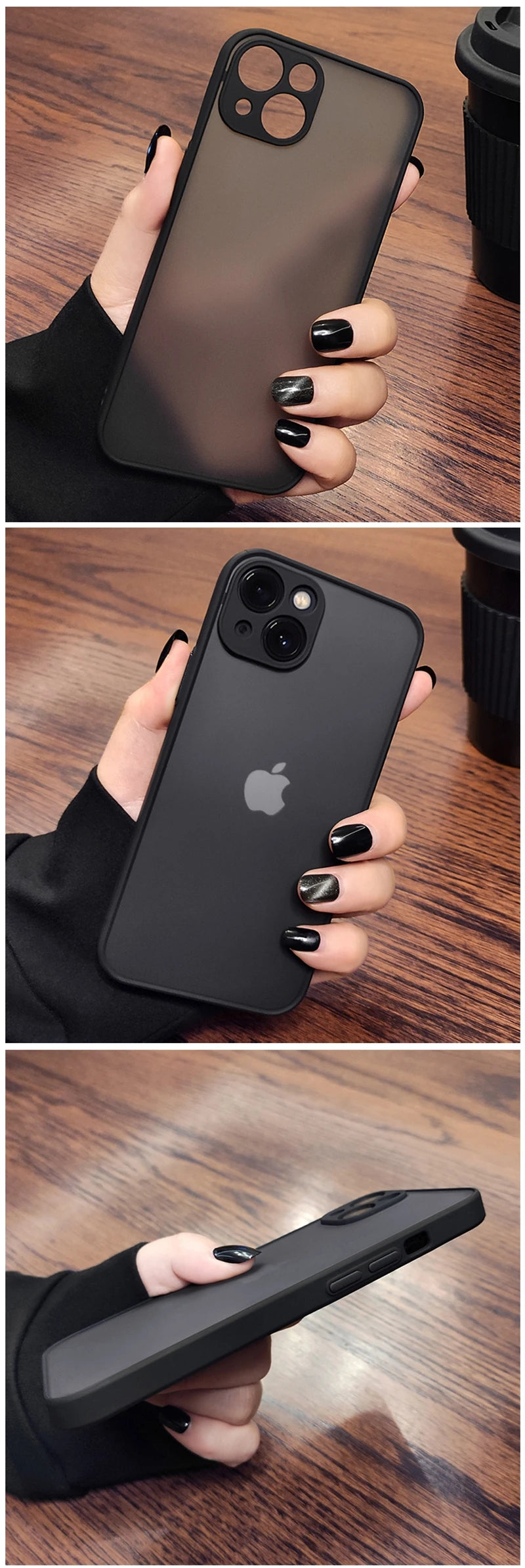 iPhone Shockproof Matte Bumper Transparent Cover