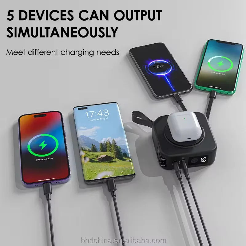 Magsafe Portable Power Banks Fast Wireless Charger with Foldable Plug EU