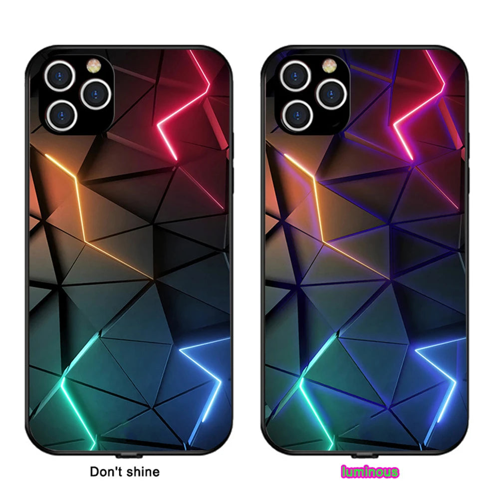 iPhone Voice-activated Luminous Phone Case LED Light Up Protective Back Cover