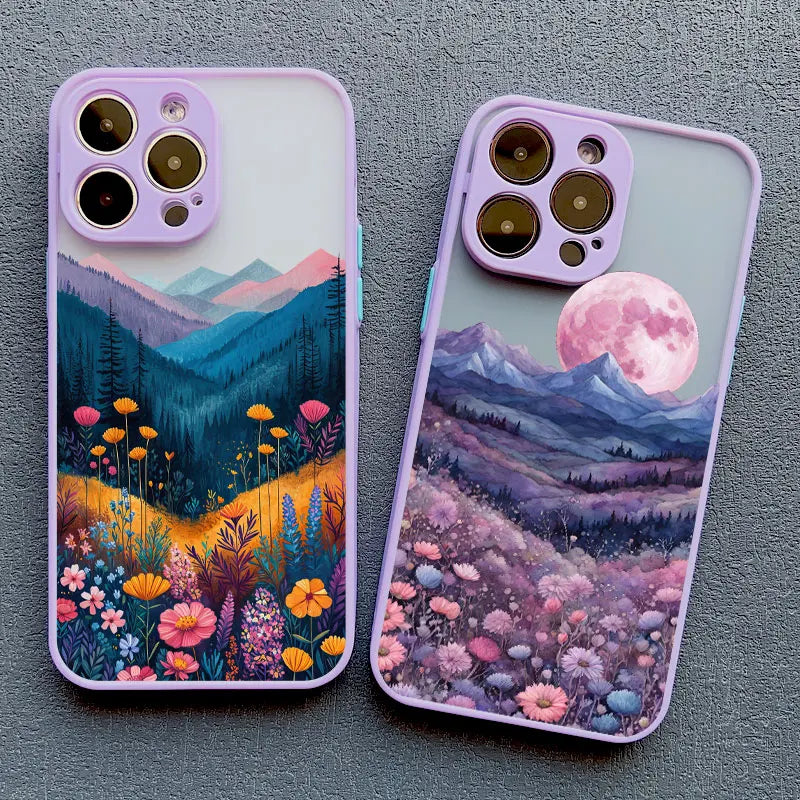 iPhone Mountain Forest Village Shockproof Back Covers