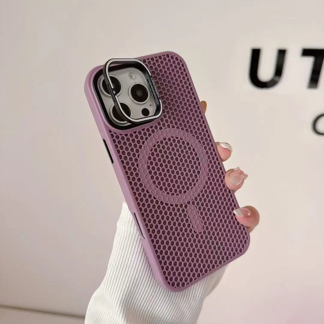 iPhone Honeycomb Grid Mesh Cooling Magsafe Wireless Charging Cover