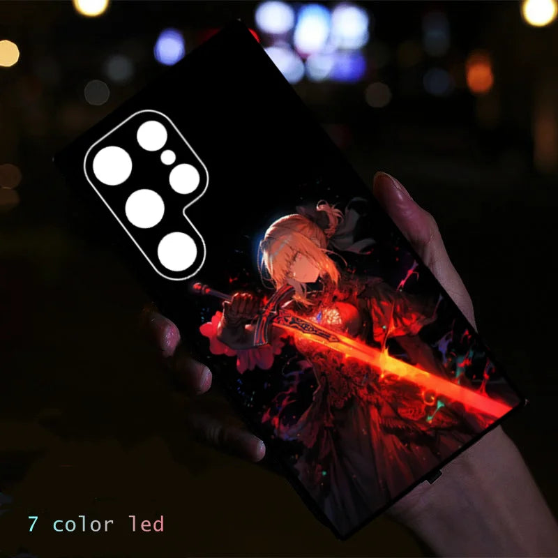 iPhone Neon City Cat Ear Girl LED Cases Cover