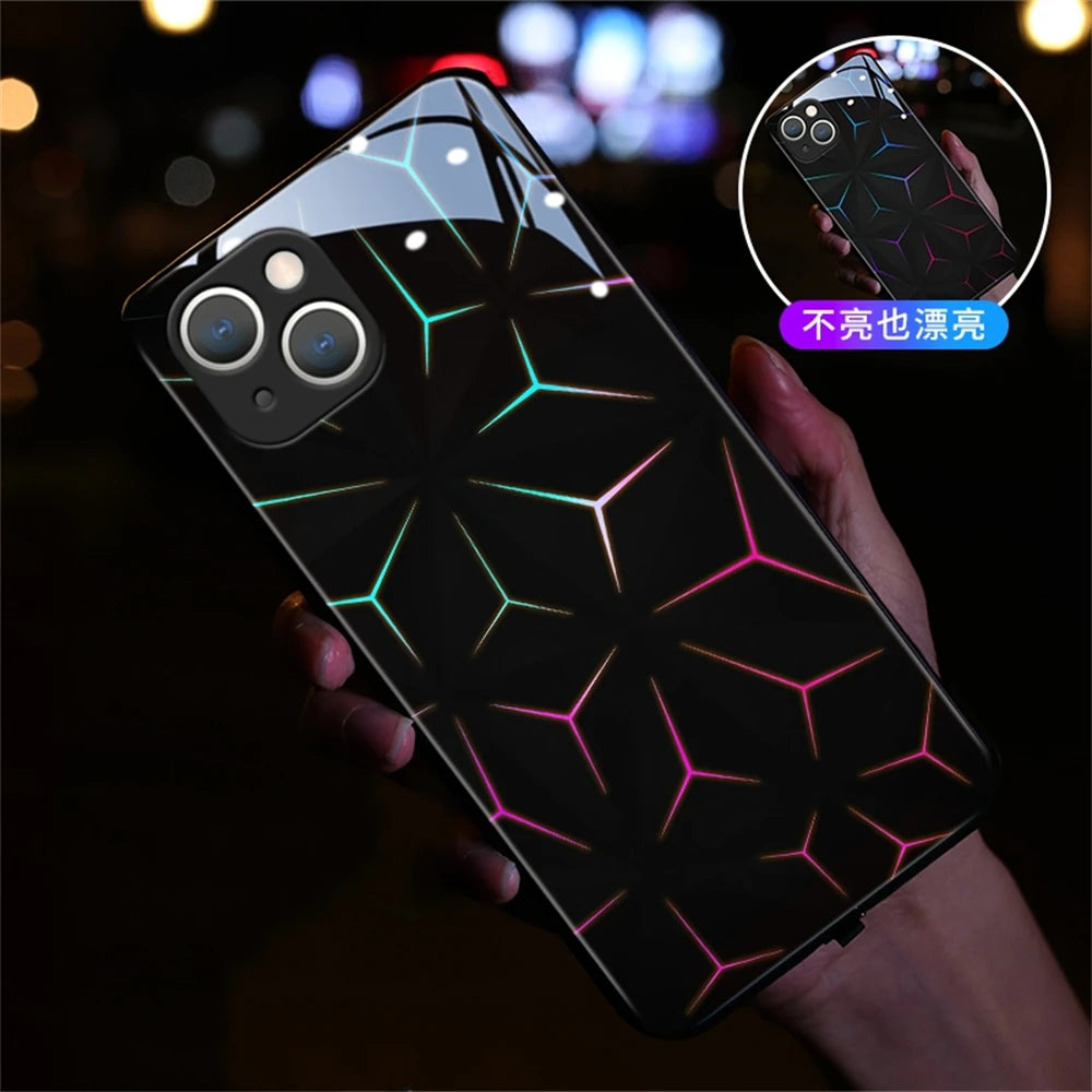 iPhone Voice-activated Luminous Phone Case LED Light Up Protective Back Cover