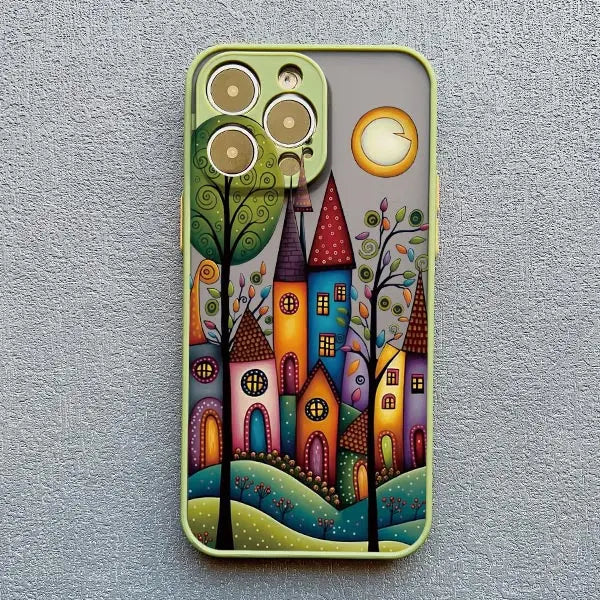iPhone Painted Forest House Shockproof Back Cover