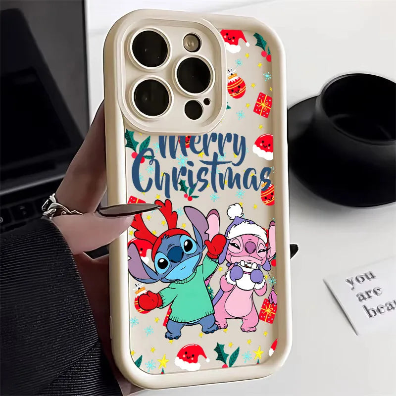 iPhone Cute Stitchs Christmas Soft Silicone Case