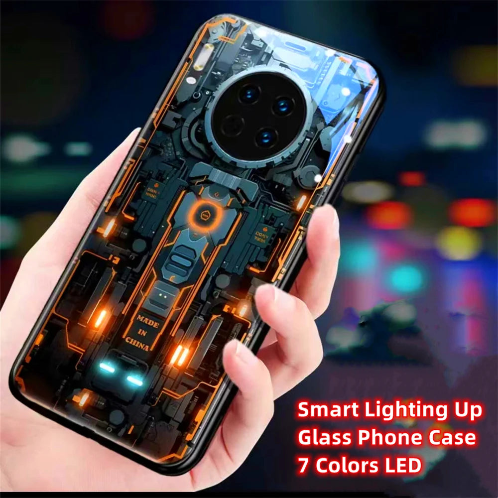 iPhone Tempered Glass Smart LED Phone Case Cover