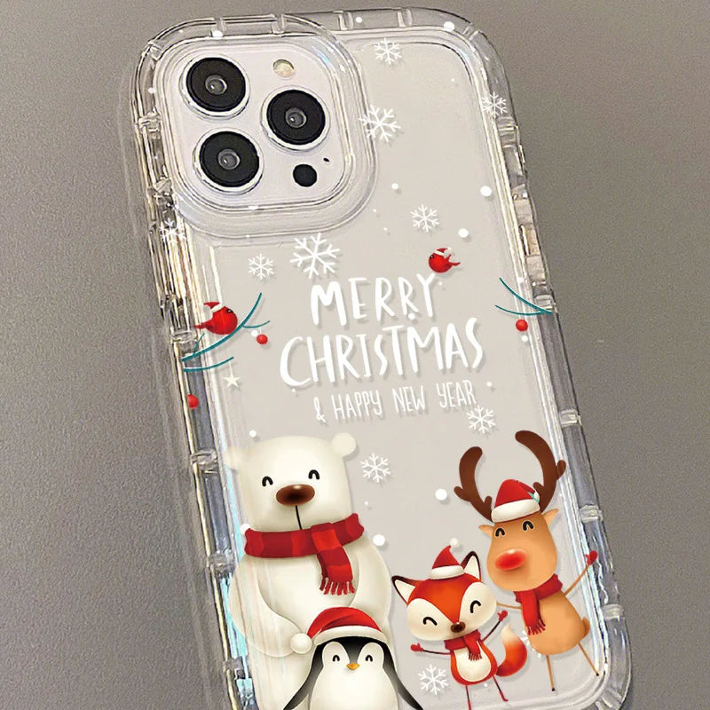 iPhone Soft TPU Transparent Christmas Covers