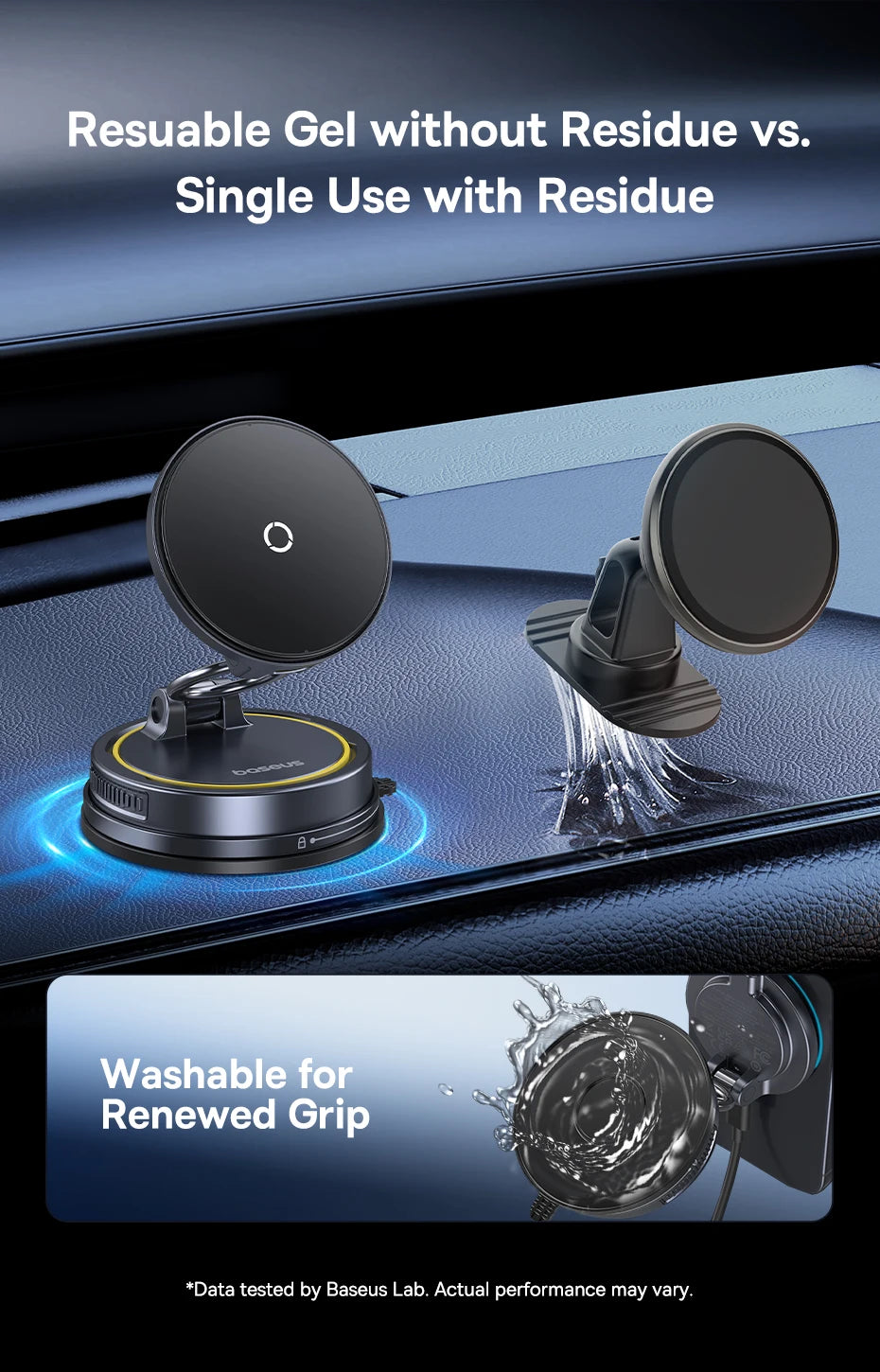 Baseus Wireless Charger Vacuum Magnetic Car Phone Holder