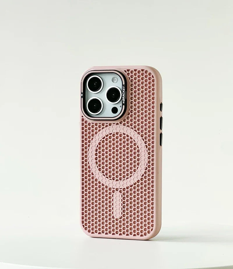 iPhone Honeycomb Grid Mesh Cooling Magsafe Wireless Charging Cover