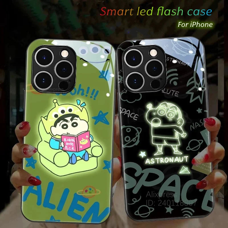 iPhone Crayon ShinChan LED Flash Back Cover