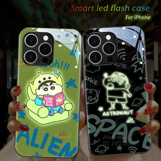 iPhone Crayon ShinChan LED Flash Back Cover