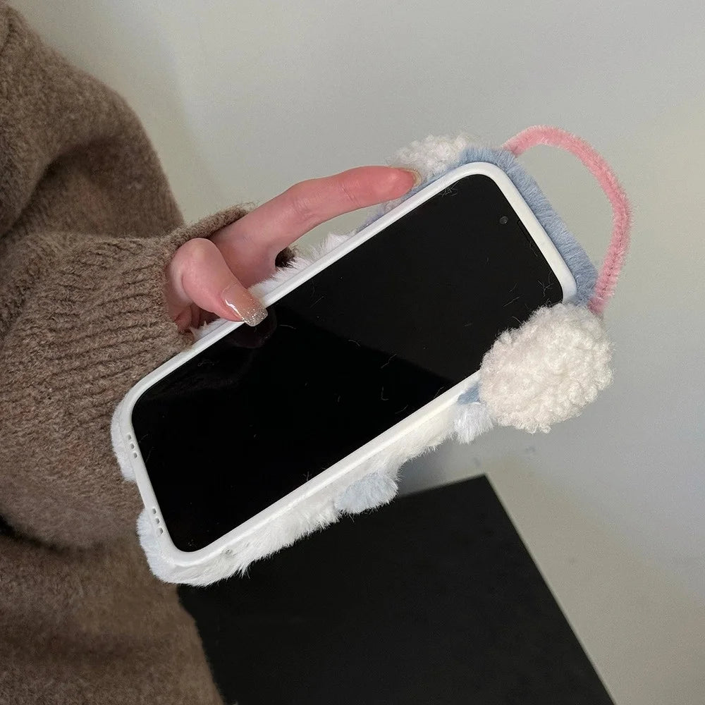 iPhone Winter Plush Snowman Christmas Shockproof Cover