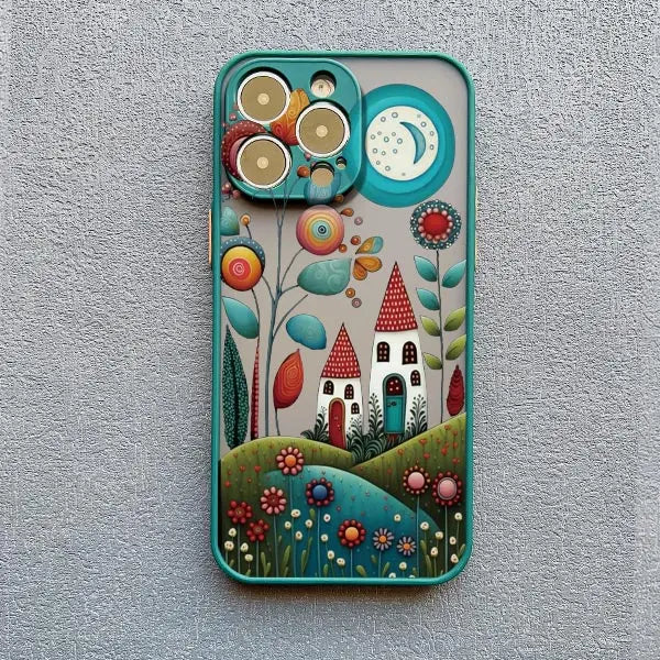 iPhone Painted Forest House Shockproof Back Cover