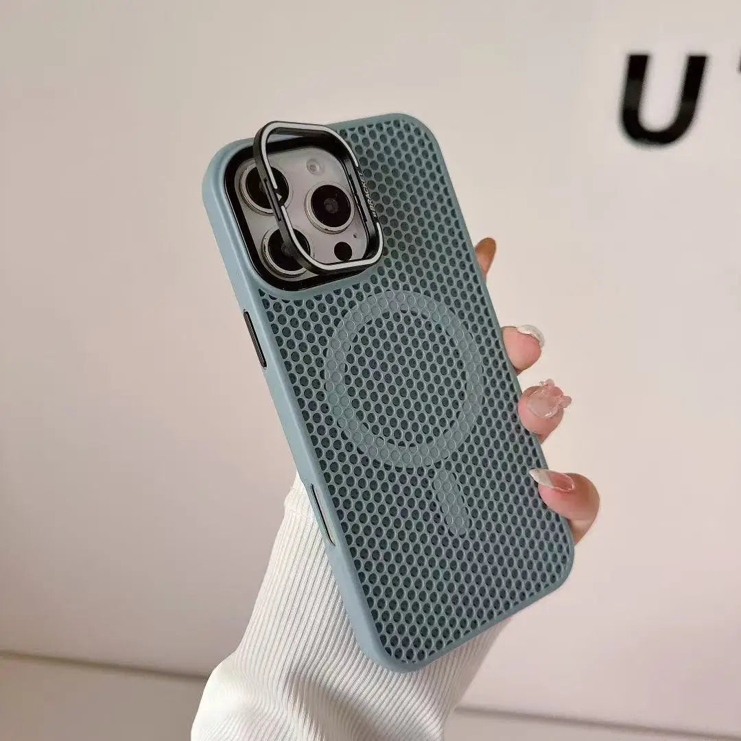 iPhone Honeycomb Grid Mesh Cooling Magsafe Wireless Charging Cover
