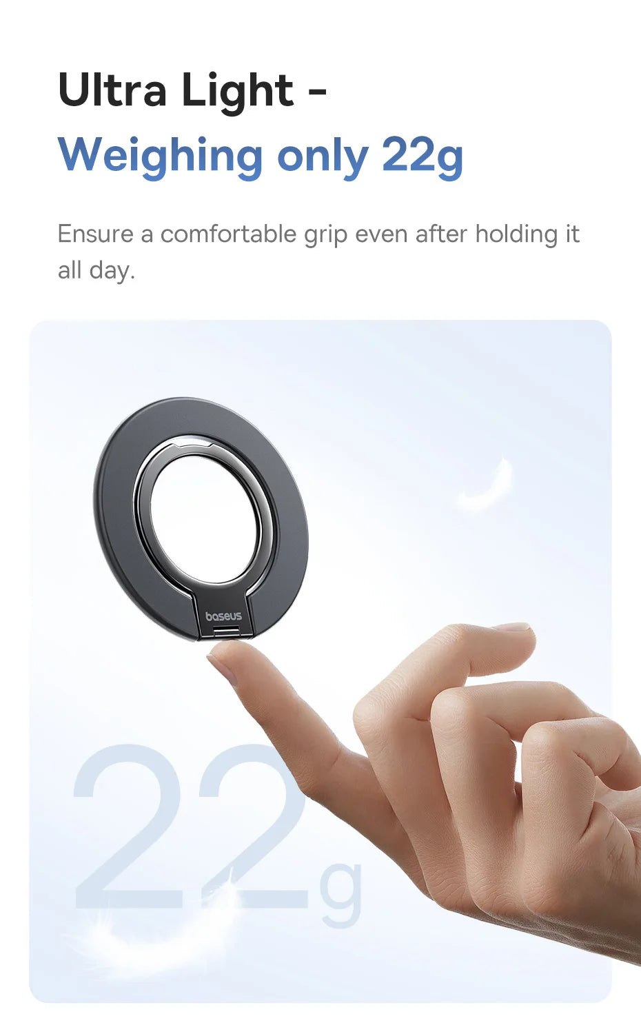 Baseus Ultra Thin Magnetic Ring Stand 360° Rotation 180°