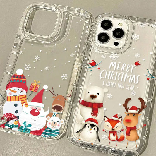 iPhone Soft TPU Transparent Christmas Covers