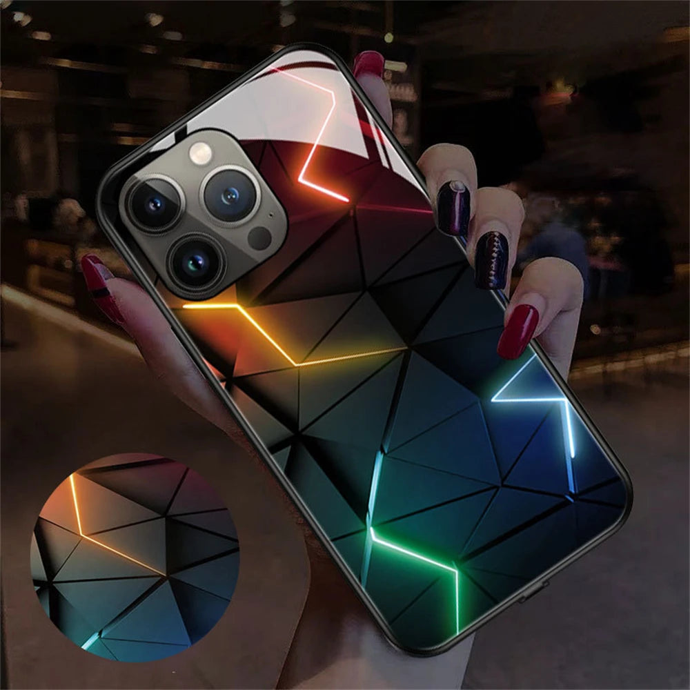 iPhone Voice-activated Luminous Phone Case LED Light Up Protective Back Cover