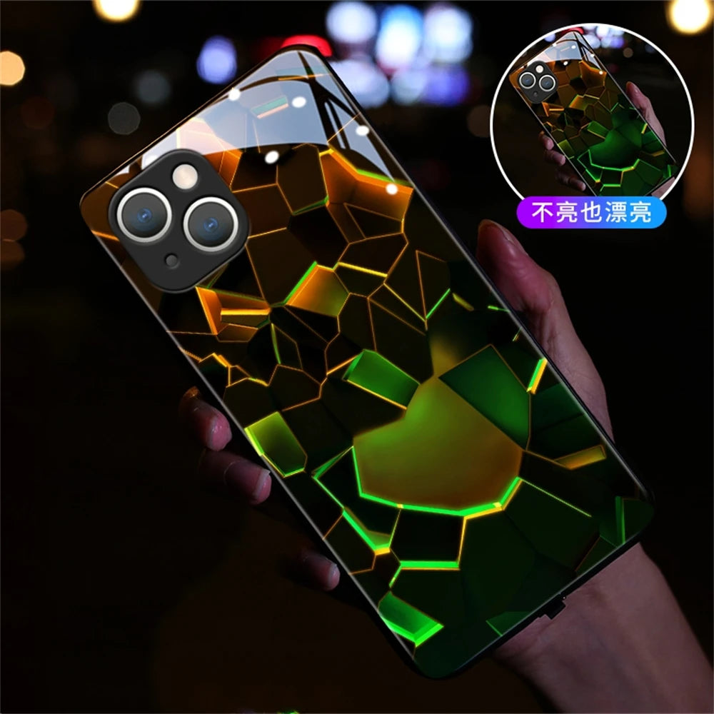 iPhone Voice-activated Luminous Phone Case LED Light Up Protective Back Cover
