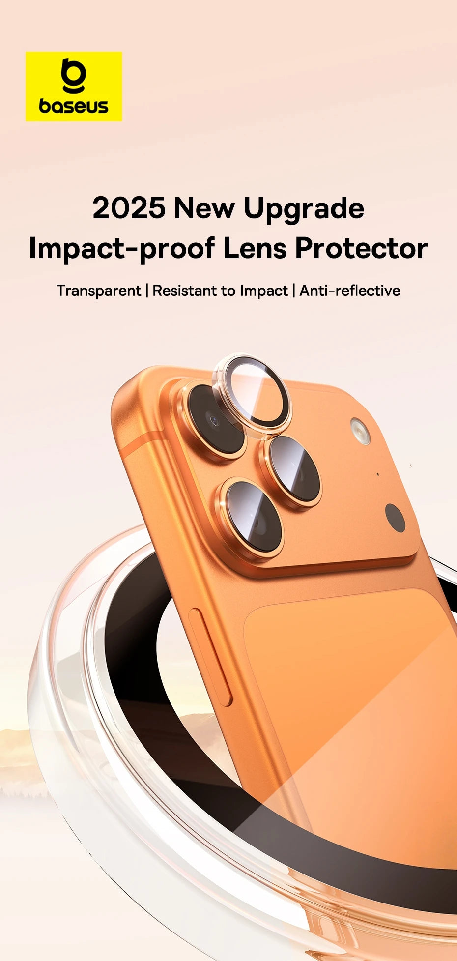 Baseus iPhone 17 Camera Lens Protectors Anti-Reflection Clear Display Corning