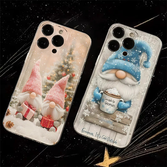 iPhone Christmas Winter Snow Gnome Clear Phone Case
