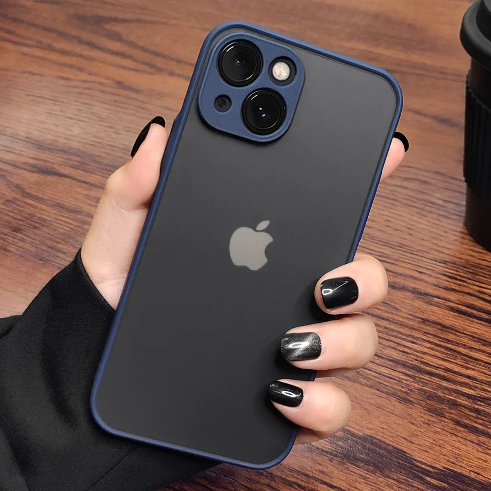 iPhone Shockproof Matte Bumper Transparent Cover