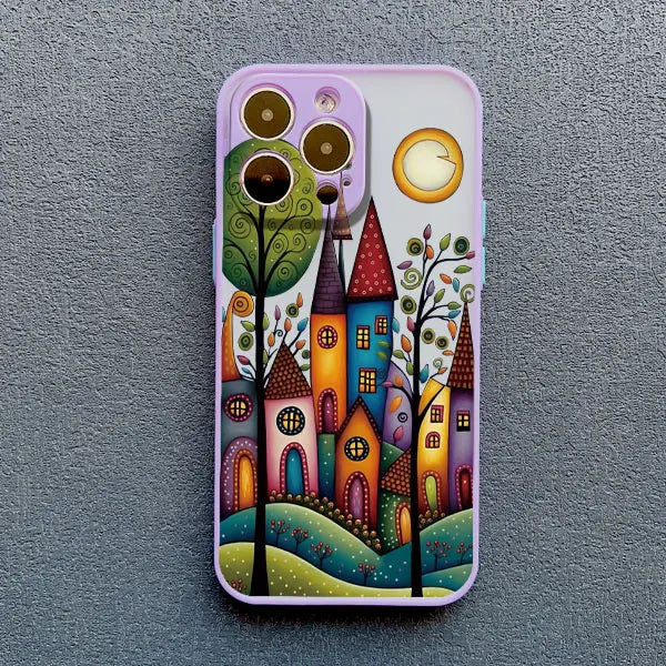 iPhone Painted Forest House Shockproof Back Cover