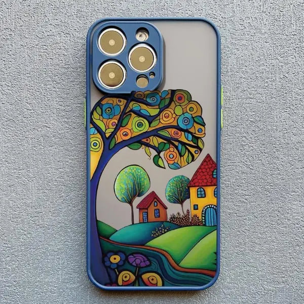 iPhone Painted Forest House Shockproof Back Cover