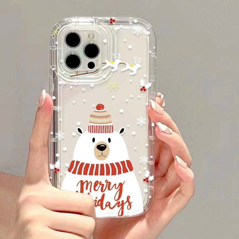 iPhone Soft TPU Transparent Christmas Covers