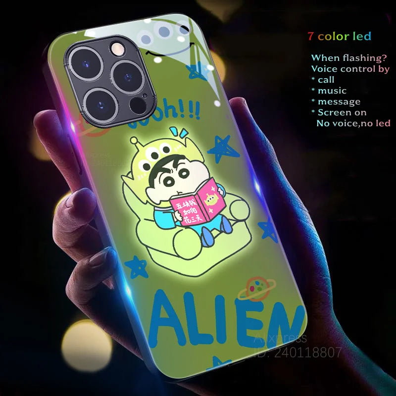iPhone Crayon ShinChan LED Flash Back Cover