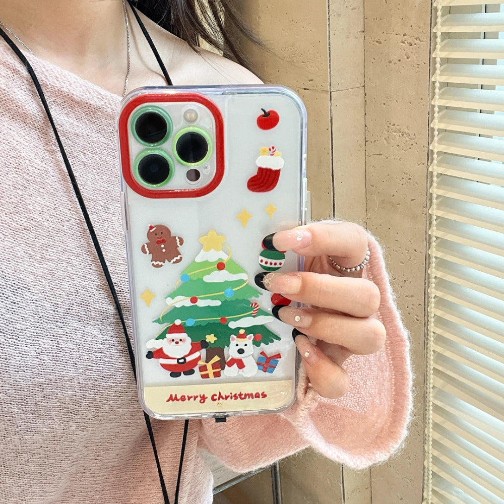 iPhone Light Up Flash Christmas Snowman Santa Claus Phone Case