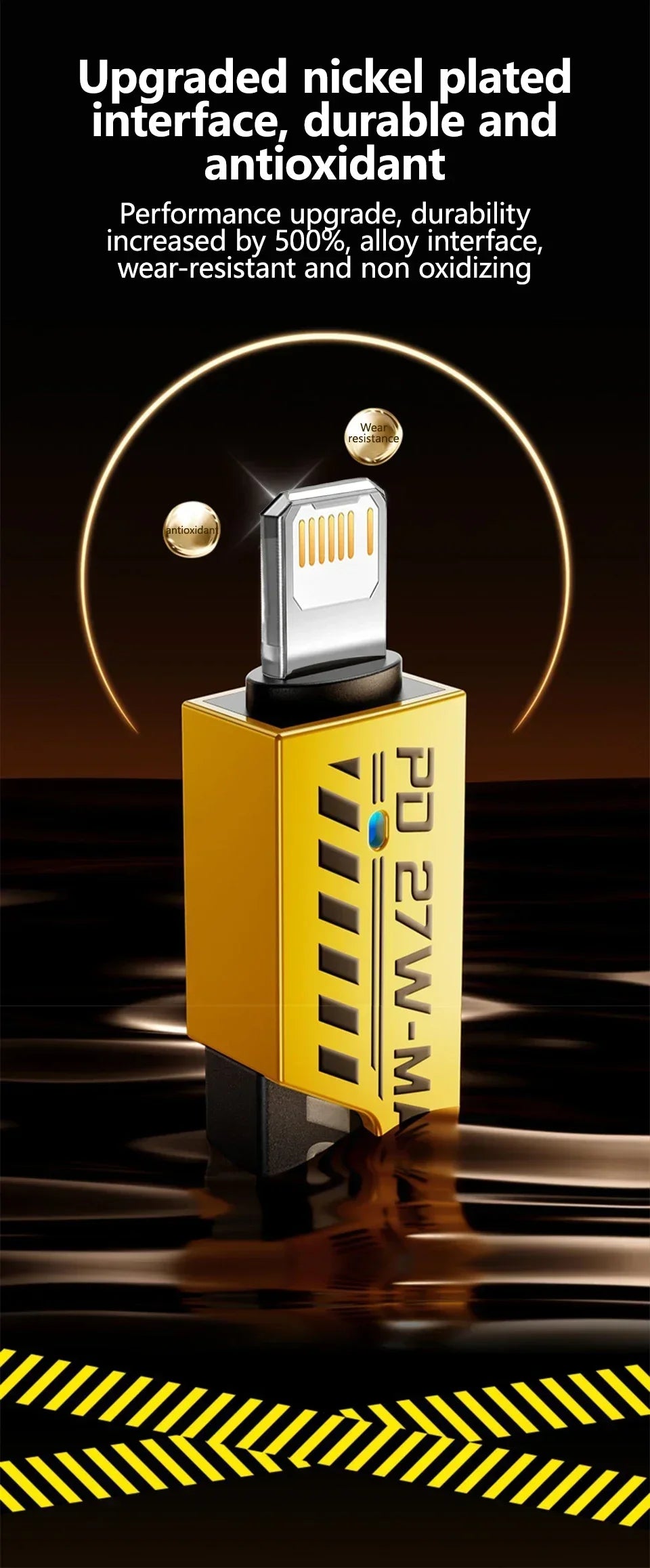 4-in-1 Fast Charging Cable, 65W PD QC Mecha Cable for Android/iPhone, USB C Multi-Port Quick Charge Wire