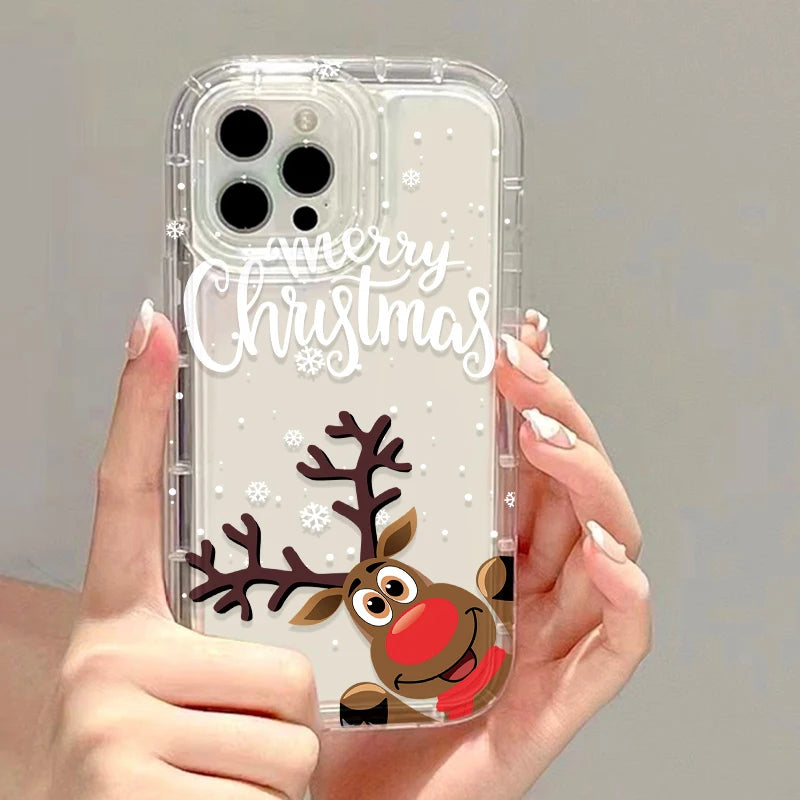 iPhone Soft TPU Transparent Christmas Covers