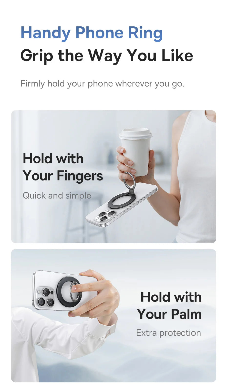 Baseus Ultra Thin Magnetic Ring Stand 360° Rotation 180°