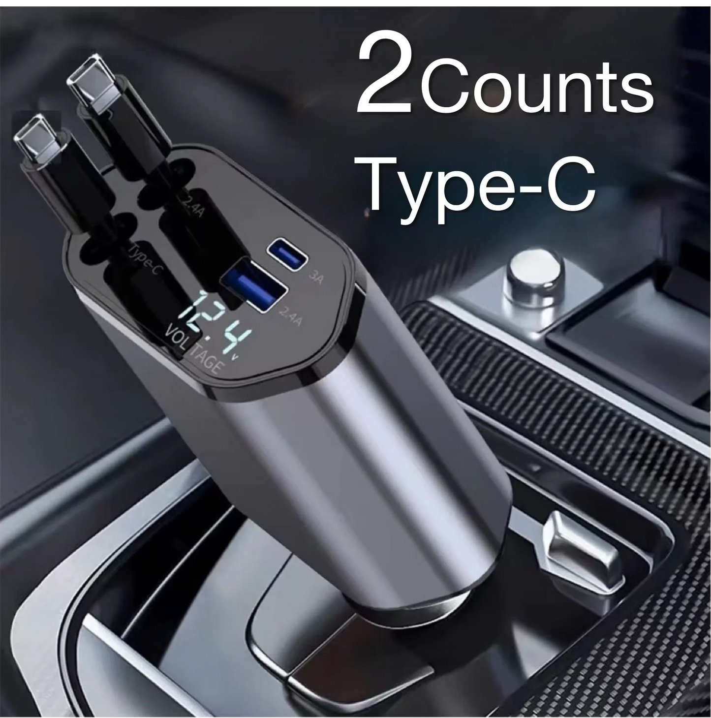 4-in-1 Telescopic Car Charger