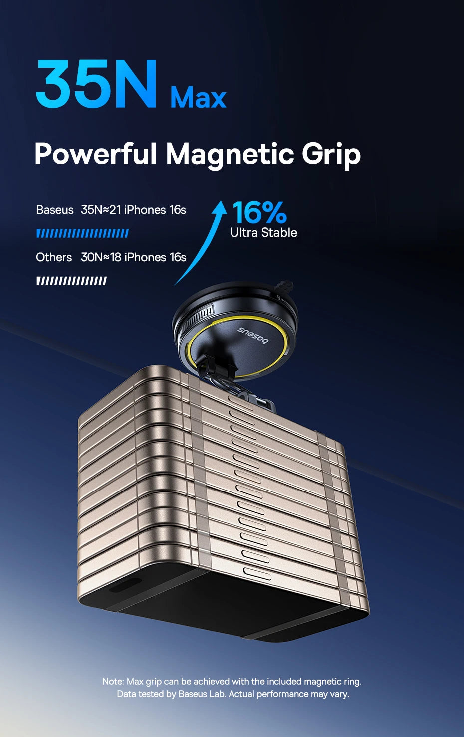 Baseus Wireless Charger Vacuum Magnetic Car Phone Holder