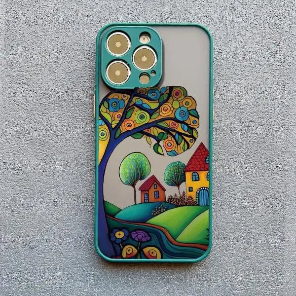 iPhone Painted Forest House Shockproof Back Cover